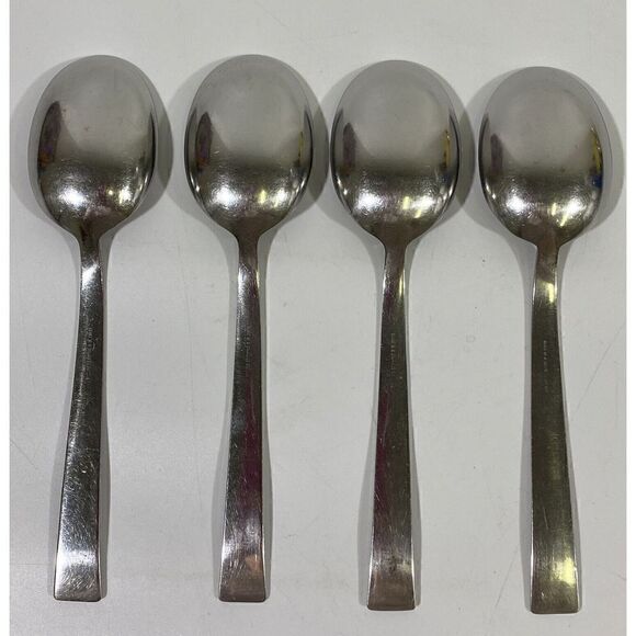 Gense Thebe stainless Sweden large Soup Spoon Set Of 4 7.25” - Picture 2 of 3
